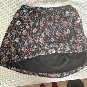 LOFT Floral Mini Skirt in Black and Pink